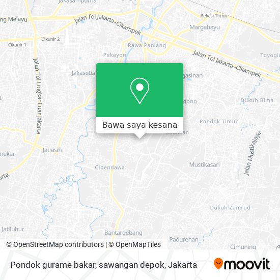 Peta Pondok gurame bakar, sawangan depok