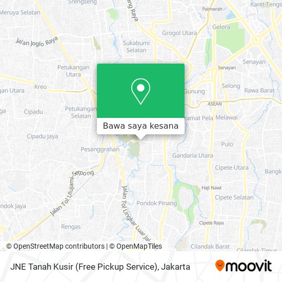 Peta JNE Tanah Kusir (Free Pickup Service)