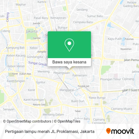 Peta Pertigaan lampu merah JL.Proklamasi
