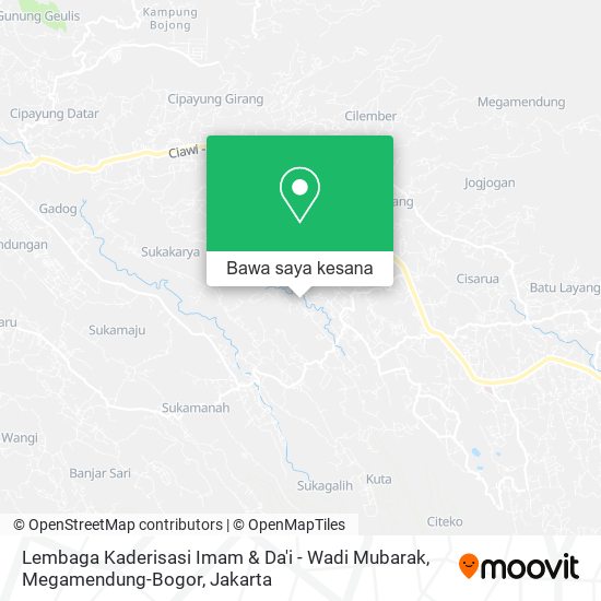 Peta Lembaga Kaderisasi Imam & Da'i - Wadi Mubarak, Megamendung-Bogor