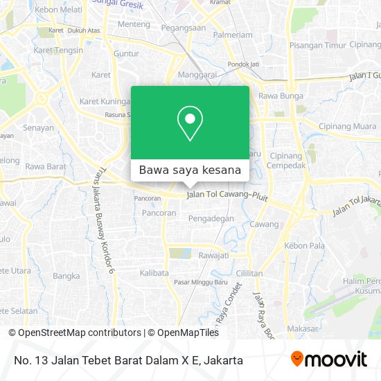 Peta No. 13 Jalan Tebet Barat Dalam X E
