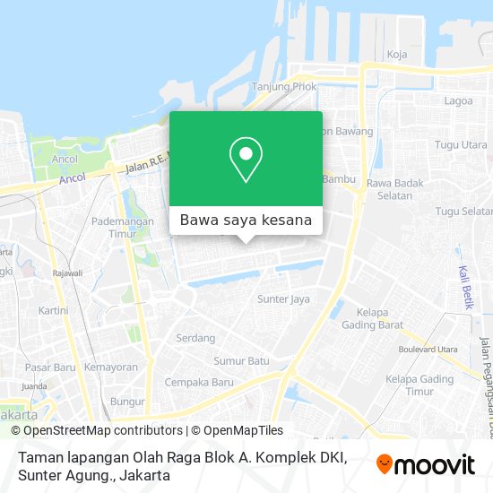 Peta Taman lapangan Olah Raga  Blok A. Komplek DKI, Sunter Agung.