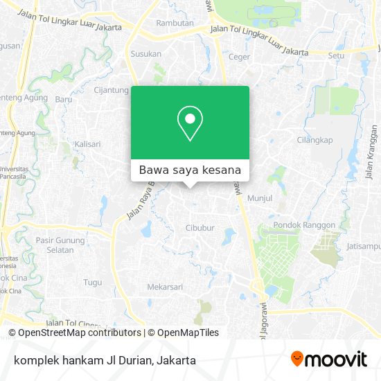 Peta komplek hankam Jl Durian