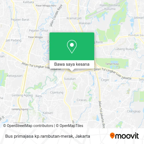 Kp Rambutan Cara ke Bus primajasa kp.rambutan-merak di Jakarta Timur menggunakan ...