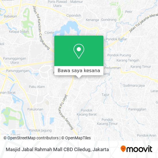Peta Masjid Jabal Rahmah Mall CBD Ciledug
