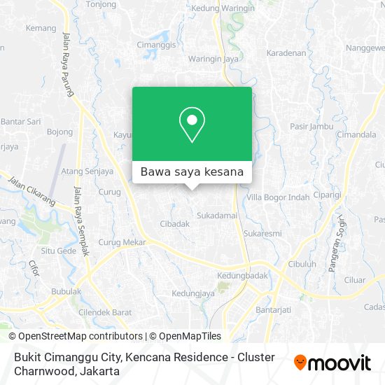 Peta Bukit Cimanggu City, Kencana Residence - Cluster Charnwood