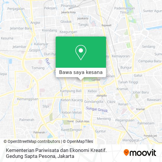 Peta Kementerian Pariwisata dan Ekonomi Kreatif. Gedung Sapta Pesona