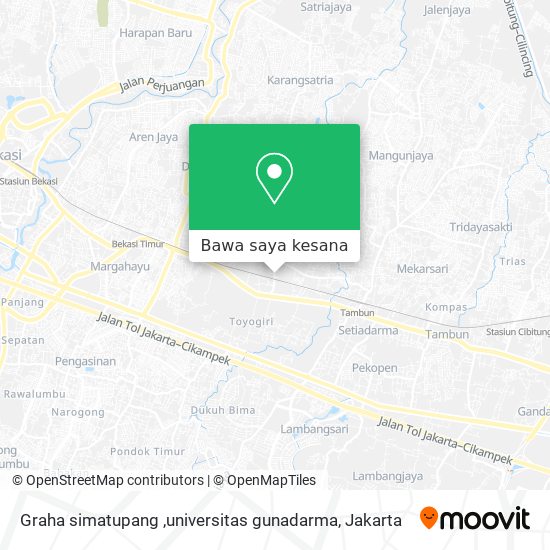 Peta Graha simatupang ,universitas gunadarma