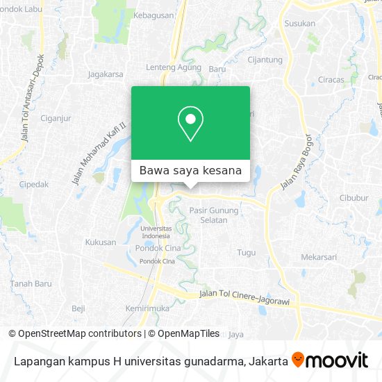 Peta Lapangan kampus H universitas gunadarma