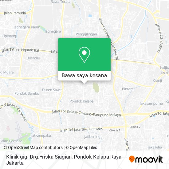 Peta Klinik gigi Drg.Friska Siagian, Pondok Kelapa Raya