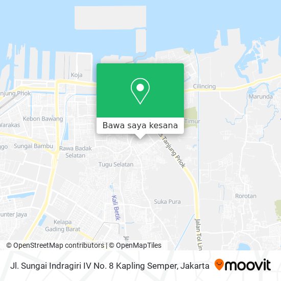 Peta Jl. Sungai Indragiri IV No. 8 Kapling Semper