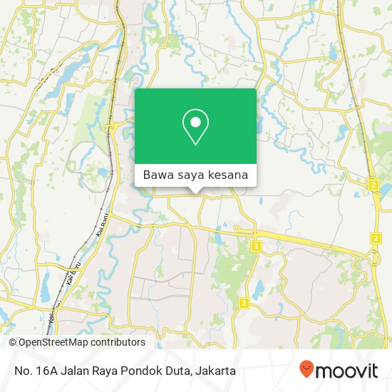 Peta No. 16A Jalan Raya Pondok Duta