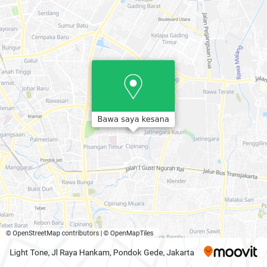 Peta Light Tone, Jl Raya Hankam, Pondok Gede