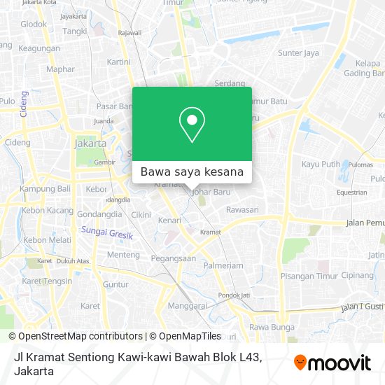 Peta Jl Kramat Sentiong Kawi-kawi Bawah Blok L43