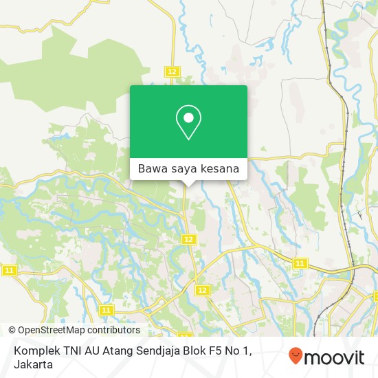 Peta Komplek TNI AU Atang Sendjaja Blok F5 No 1