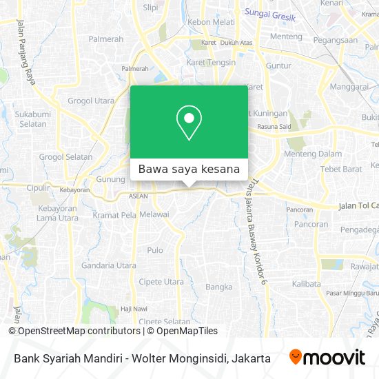 Peta Bank Syariah Mandiri - Wolter Monginsidi