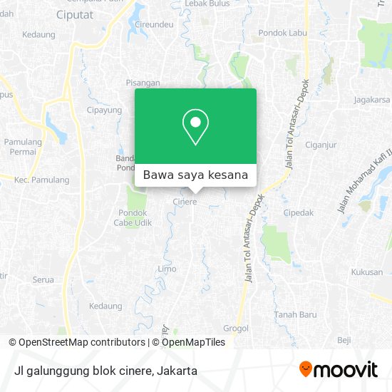 Peta Jl galunggung blok  cinere