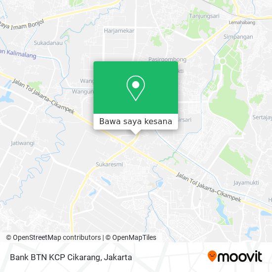 Peta Bank BTN KCP Cikarang