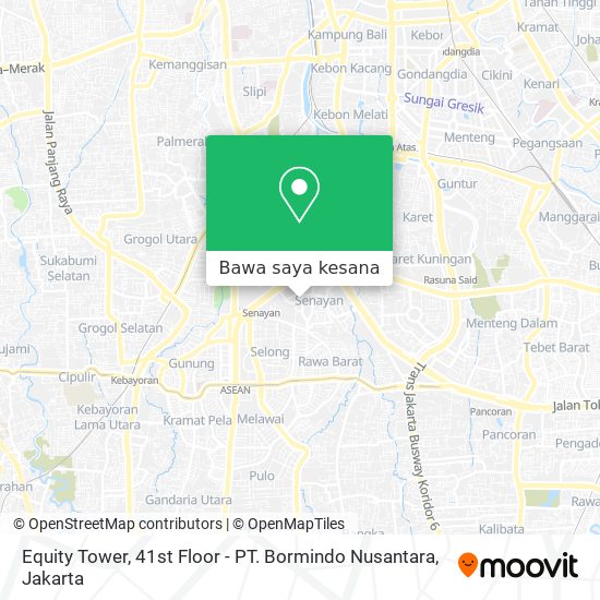 Peta Equity Tower, 41st Floor - PT. Bormindo Nusantara