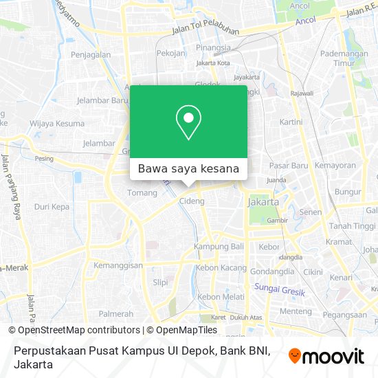 Peta Perpustakaan Pusat Kampus UI Depok, Bank BNI