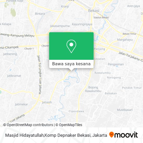 Peta Masjid Hidayatullah,Komp Depnaker Bekasi