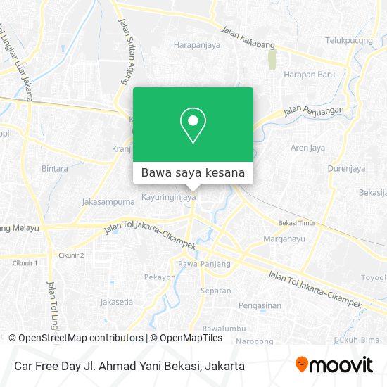 Peta Car Free Day Jl. Ahmad Yani Bekasi