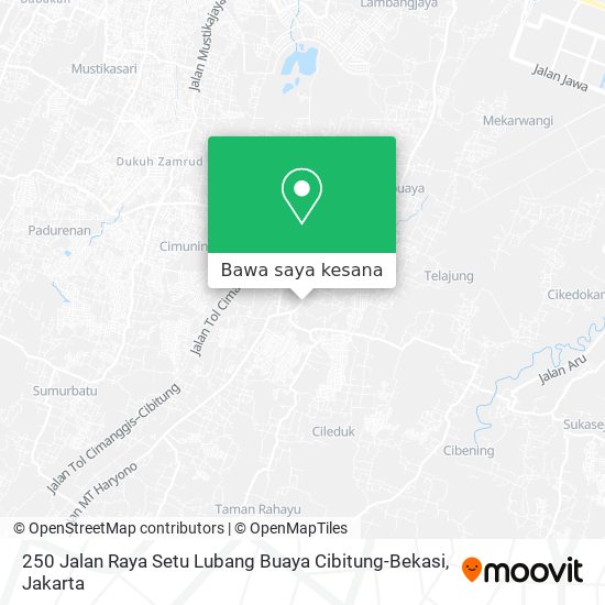 Peta 250 Jalan Raya Setu Lubang Buaya Cibitung-Bekasi