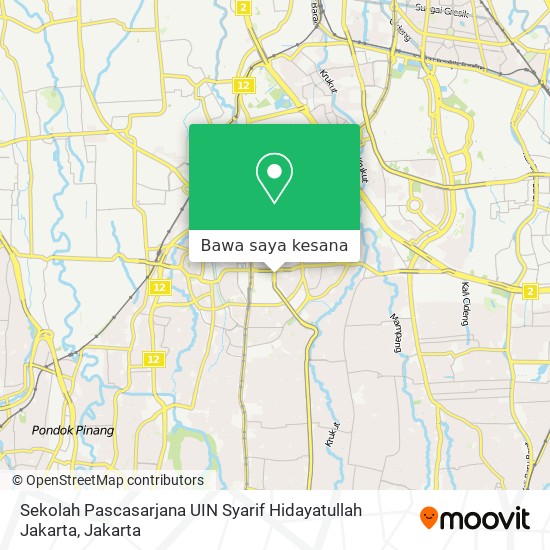 Peta Sekolah Pascasarjana UIN Syarif Hidayatullah Jakarta