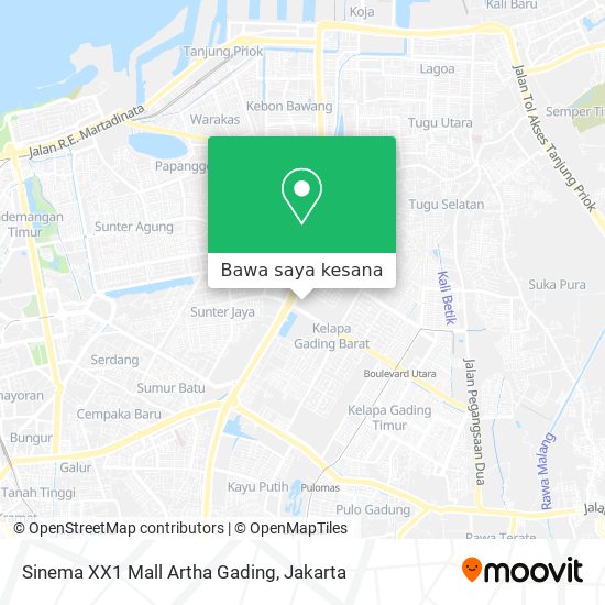 Peta Sinema XX1 Mall Artha Gading