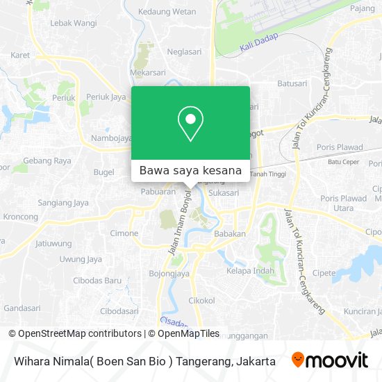 Peta Wihara Nimala( Boen San Bio ) Tangerang