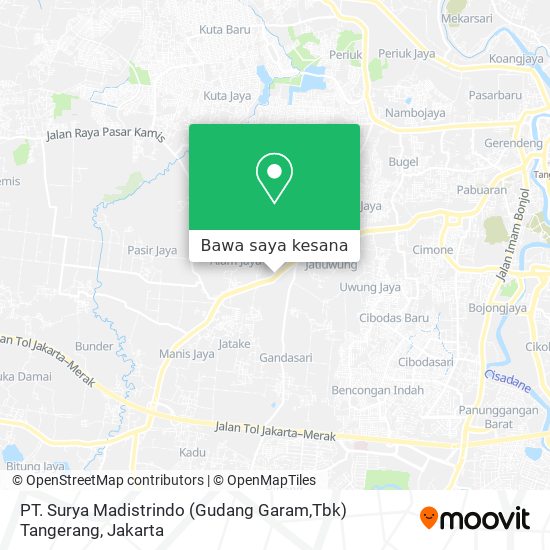 Peta PT. Surya Madistrindo (Gudang Garam,Tbk) Tangerang
