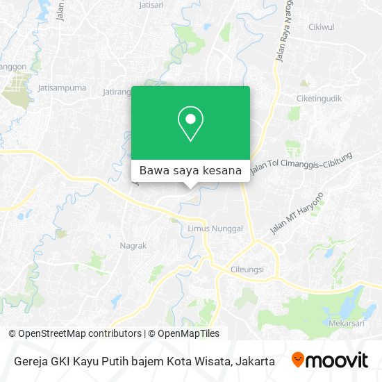 Peta Gereja GKI Kayu Putih bajem Kota Wisata