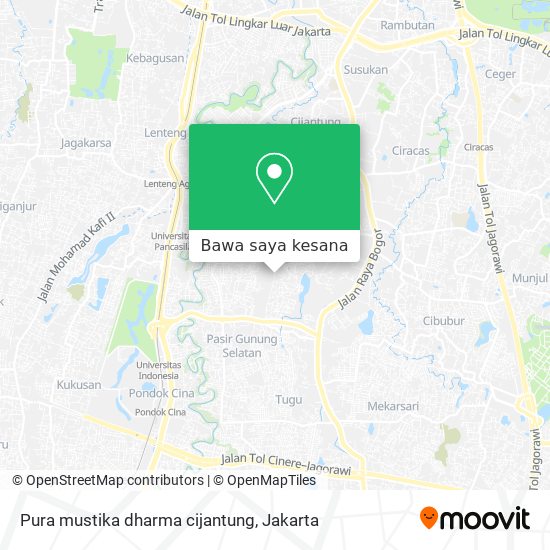 Peta Pura mustika dharma cijantung