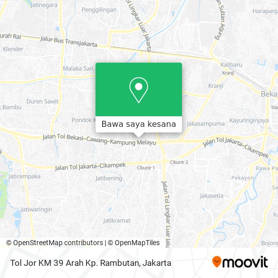 Peta Tol Jor KM 39 Arah Kp. Rambutan