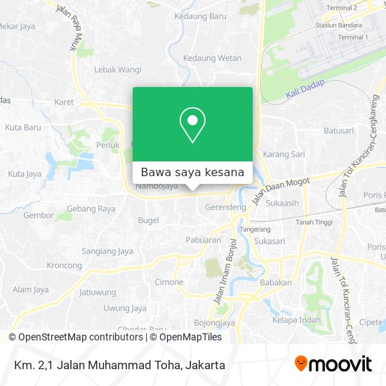 Peta Km. 2,1 Jalan Muhammad Toha