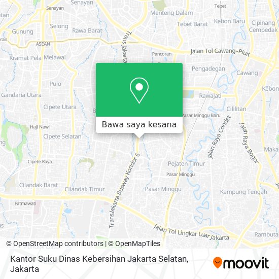 Peta Kantor Suku Dinas Kebersihan Jakarta Selatan