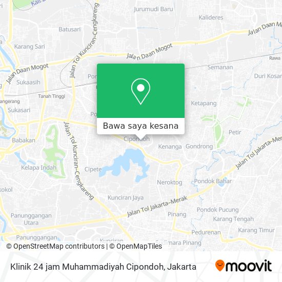 Peta Klinik 24 jam Muhammadiyah Cipondoh