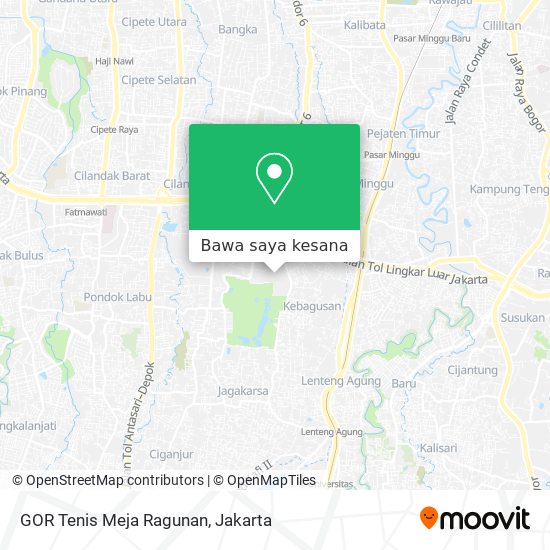 Peta GOR Tenis Meja  Ragunan