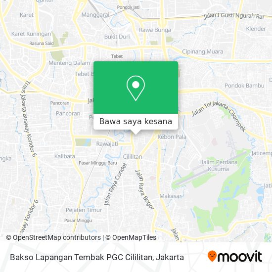 Peta Bakso Lapangan Tembak PGC Cililitan