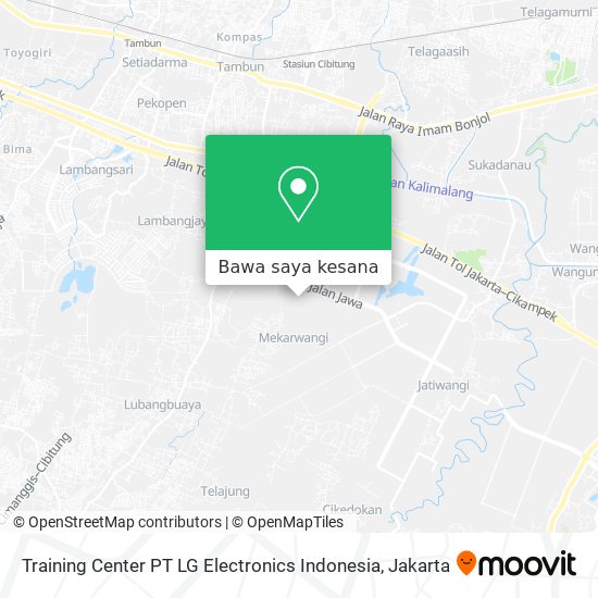 Peta Training Center PT LG Electronics Indonesia