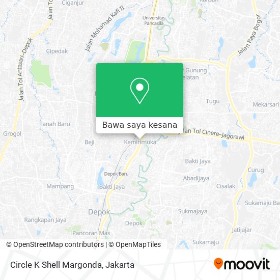 Peta Circle K Shell Margonda