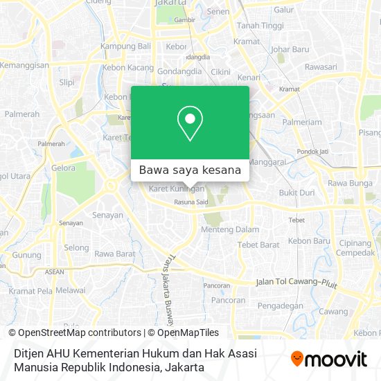 Peta Ditjen AHU Kementerian Hukum dan Hak Asasi Manusia Republik Indonesia