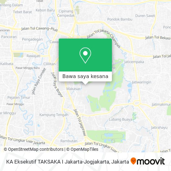 Peta KA Eksekutif TAKSAKA I Jakarta-Jogjakarta
