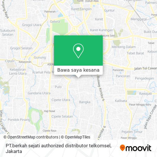 Peta PT.berkah sejati authorized distributor telkomsel