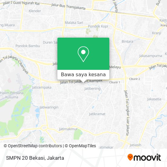 Peta SMPN 20 Bekasi