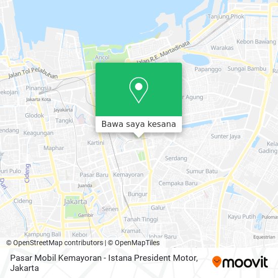 Peta Pasar Mobil Kemayoran - Istana President Motor