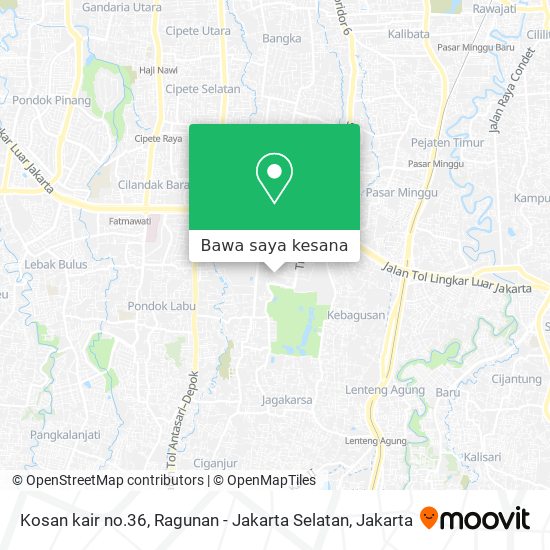 Peta Kosan kair no.36, Ragunan - Jakarta Selatan