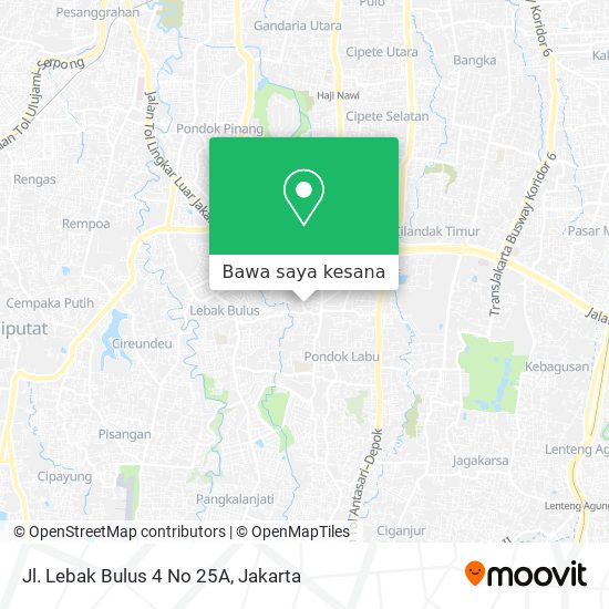 Peta Jl. Lebak Bulus 4 No 25A