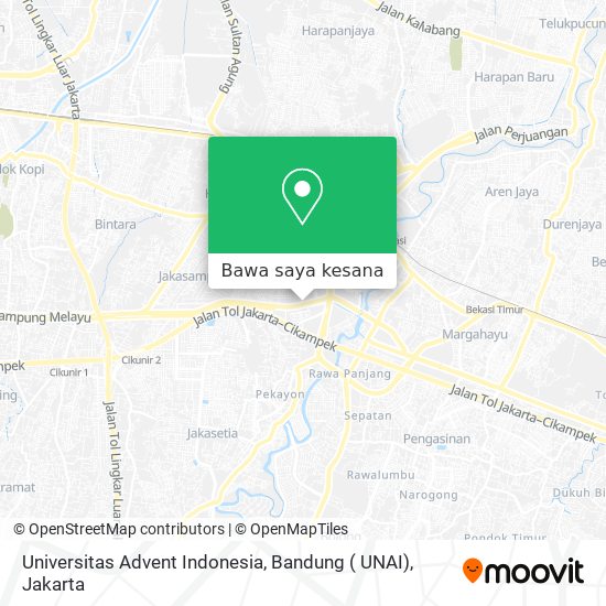 Peta Universitas Advent Indonesia, Bandung ( UNAI)