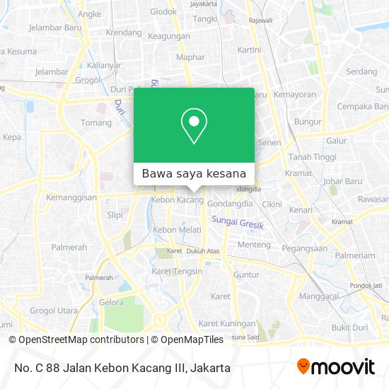Peta No. C 88 Jalan Kebon Kacang III